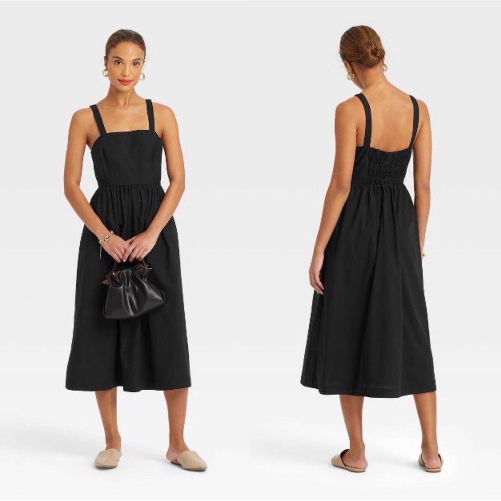 New Without Tags a new day Women’s Dress Mid Tank Top Black Sleeveless Sun Dress
